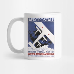 AEROPOSTALE Europe Africa America Postal Service Vintage French Art Deco Mug